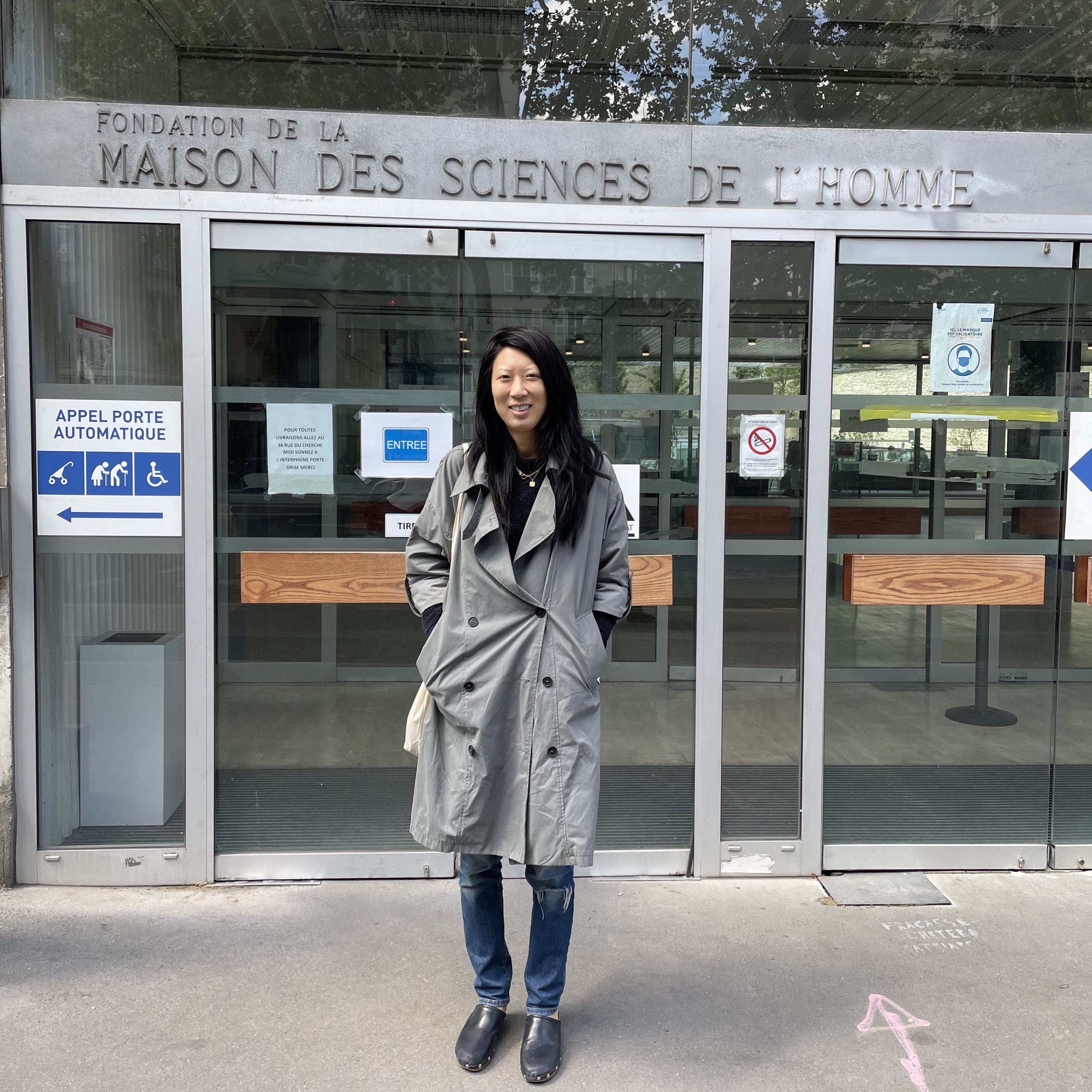 U.S. Scholar standing outside French university
